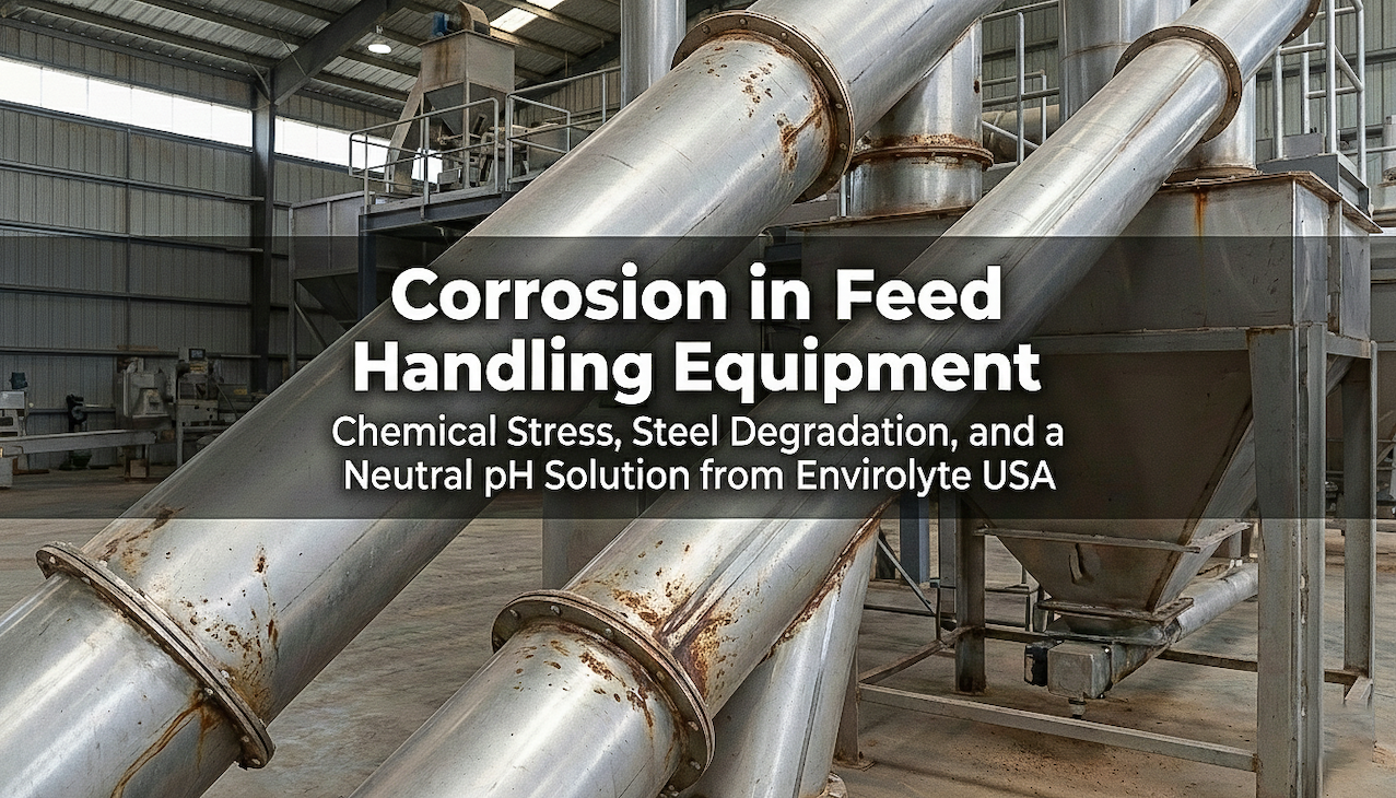 Corrosion in Feed Handling Equipment and Clean in Place Chemistry Stainless steel feed handling equipment exposed to clean in place sanitation chemistry and corrosion risk factors